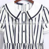Cute Senior Strip Dress For Girls School Uniform Sample thumbnail-3
