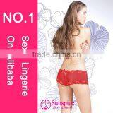 Sexy Female Mid-waist Lace Panties Woman Lace Underwear thumbnail-2