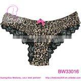 Sexy Panties Leopard Pattern Lace & Bow Decorated Panties thumbnail-1