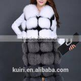 High-grade Genuine Fox Fur Vest Real Fox Fur Long Gilet Fashion Fur Winter Coat for Women thumbnail-5