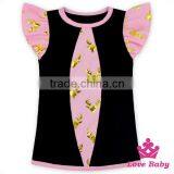 New Fashion Red And White Girl Cotton Shirt Flutter Sleeve Kids Tops For Summer Latest Design Girls Pearl Sleeve Top thumbnail-5