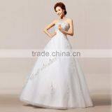 Newest Style Satin And Tulle Appliqued Elegant Ball Gown Simple Wedding Bridal Dress thumbnail-2