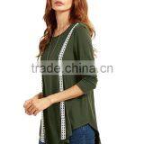 Fashion OEM Elegant Long Sleeves Knit Blouse Lady Plus Size Top for Wholesale thumbnail-1