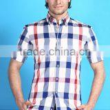 Latest Design Egyptian Cotton Italian Short Sleeve Plaids Plaids Casual Men Shirt thumbnail-1