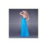 Chic Loose-fitting Sheath Column Sweetheart Strapless Floor-length Elastic-satin Chiffon Prom Dress thumbnail-1