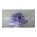 Purple Classical 2 Layer Sinamay Ladies' Hats For Party , Elegent Bow Feather Flower thumbnail-1