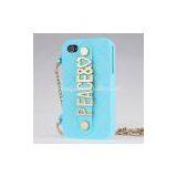 PEACE Handbag With Chain Hold Silicone Case For iPhone 4 4s