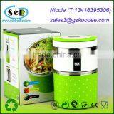 2014 New Double Layers Collapsible Vacuum Storage Lunch Box Stainless Steel