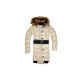 low price womens down coat-long style,beige,szie L