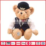 Customized Soft Police Bear Toy With Police Uniform & Hat