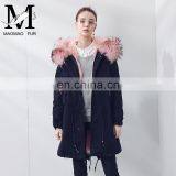 Custom Soft Cheap European Style Real Fox Fur Lining Women Hooded Coat thumbnail-6