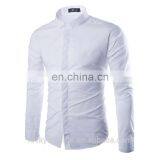 Men's White Causal Cotton Long Sleeve Shirt Choose the Color You Want thumbnail-1