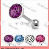 Fashion Leopard Skin Logo Unique Tongue Ring Barbell Body Piercing Jewelry thumbnail-1