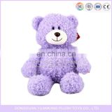 Shenzhen Factory Cuddly Stuffed Baby Toys 12 Inch Purple Plush Teddy Bear Animal