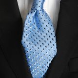 Silver High Stitches Mens Jacquard Neckties Dots Self-fabric