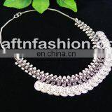 Designer Golden Silver Plated Navratri Necklace - Indian Banjara Traditional Oxidized Navratri Necklace thumbnail-2