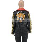 Bomber Jackets for Women 2020 Fall & Winter Hot Style With Rivet and Printing thumbnail-7