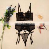 Fashion Women Lace Bodysuit Bra Set Sexy Set Black / White Summer Ladies Beachwear Set Nightwear Overalls thumbnail-3