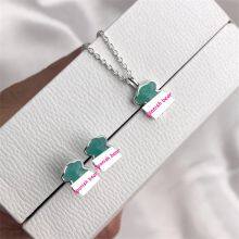 TOUS S925 Silver High Quality 1:1 Black Agate Touses Necklace 115434540 Earrings Suit Jewelry thumbnail-3