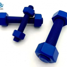 A193B7/A1942H Teflon Coating Stud Bolts With Nuts / ASME B18.31.2 Ptfe Surface Metric Double Ended Studs