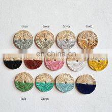 Handcrafted Woven Colorful Painted Rattan Coasters Wholesale in Bulk thumbnail-1