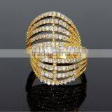 Newest Design Saudi Love 18K Gold Clear Stones Elegant Bridal Jewelry Ring in CZ thumbnail-3