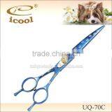 UQ-70C Stainless Steel Handle SUS440C Japanese Stainless Steel Curved Pet Grooming Scissors