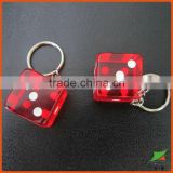 transparent dice key chain
