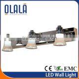 High Power 3x3W ROHS indoor white led wall lamp