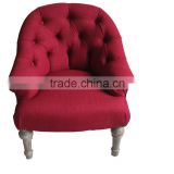 french fabric button back design furniture single seater sofa chairs