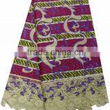 2016 Wax Print Fabric Cord Lace Fabric With Rhinestones thumbnail-3