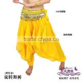 yellow belly dance harem pants,chiffon costume for belly dancing,belly dance wear,belly dance clothes,belly dancing clothes