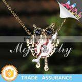 Yiwu Market Best Selling Cute Steampunk Owl Clock Shaped Necklaces Quality Choice thumbnail-1