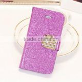 Hot selling wallet leather case for phone 5S,for apple phone 5 leather case