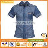 Customize OEM Man Denim Shirt Wholesale Blue Fishing Shirts From China thumbnail-2