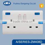 Twin 13a Switch and 6 Pin Socket Outlet With Light ZM408D