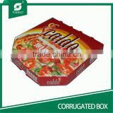 WHITE CARDBOARD PRINTED PIZZA CURRAGATED BOX