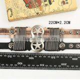Antique Star Charming Double Layers Brown Leather Wrap Bracelet thumbnail-4