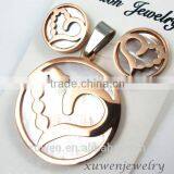 Rose Gold Plated Shell Stainless Steel Jewelry Sets Dubai Custom Jewelry Set