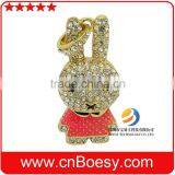 Metal Rabbit Shape Personal Gift Usb Memory Drive With Diamond thumbnail-3