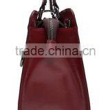 2015 Latest Fashion Casual Wine Red Leather Handbags Sale thumbnail-4