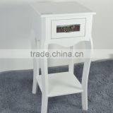 white hot sell designed flower stand single drawer with shelf