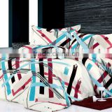 2014 new design beautiful bed sheet 100% polyester rainbow bedding set