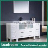 White High Gloss Customized Bathroom Vanity With Bath Mirror