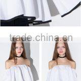 Women's Off Shoulder 1/2 Sleeve Loose Short Tops Blouse Shirt thumbnail-6