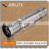 240Lumens Zoomable Focus Bright Light Torch Light Long Distance