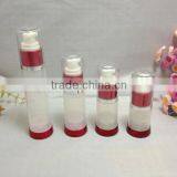 15/20/30/50ml pp Red Shoulder and Bottom Airless Pump Spray Bottle, Plastic Bottle JS-B02
