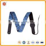 Leather Guitar Strap Ends and Custom Logo Cotton Material Jean Guitar Strap Acoustic Guitar Strap thumbnail-2