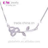 Hot Sell New Fashion Crystal Plant Plum Flower Pendant Chain Necklace For Women Wholesale