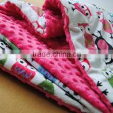 Wholesale lovely handmade snugly soft delightful printed minky crib quilt